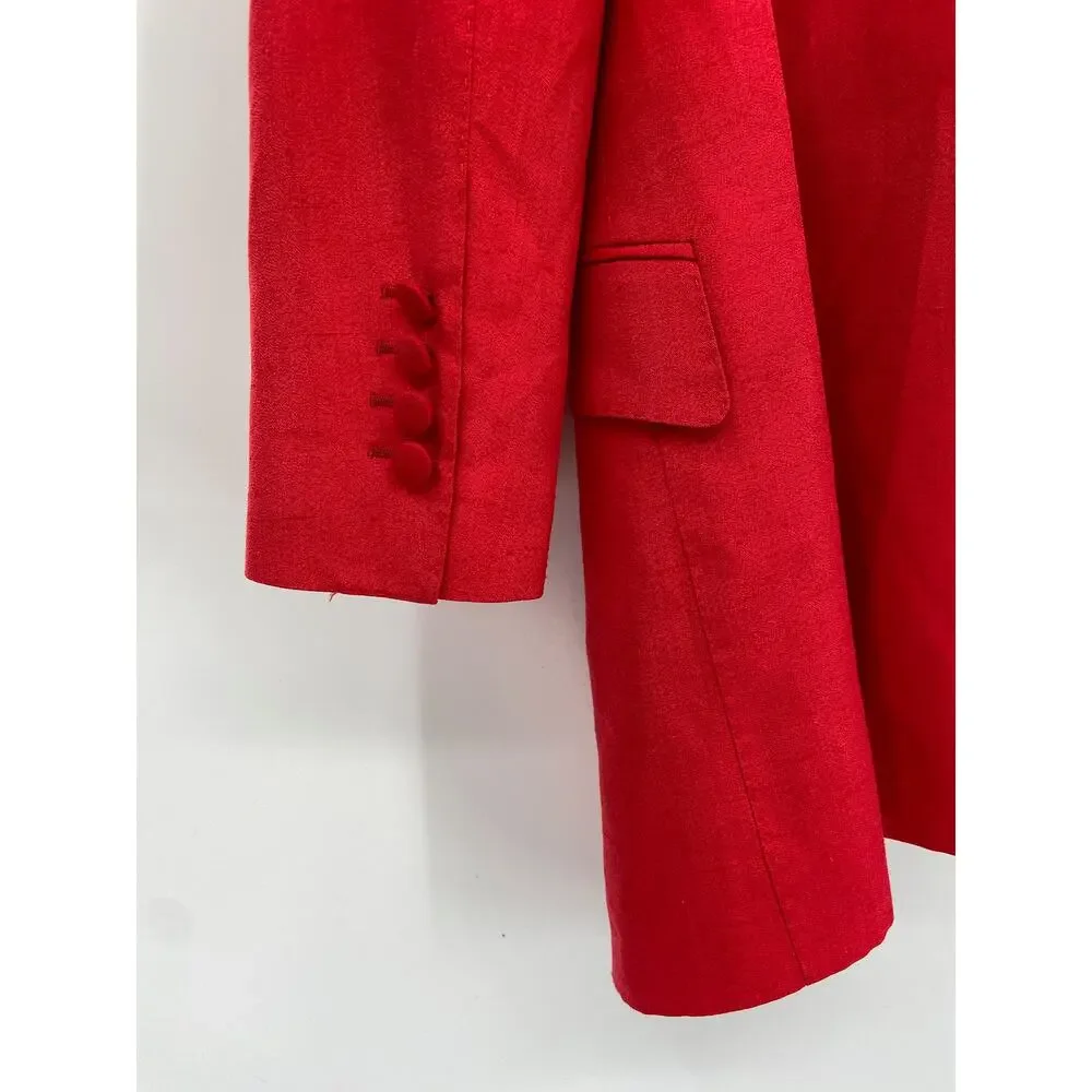Dolce & Gabbana Silk Blend Single‎ Breasted Blazer Women Size 46/10 Red NEW